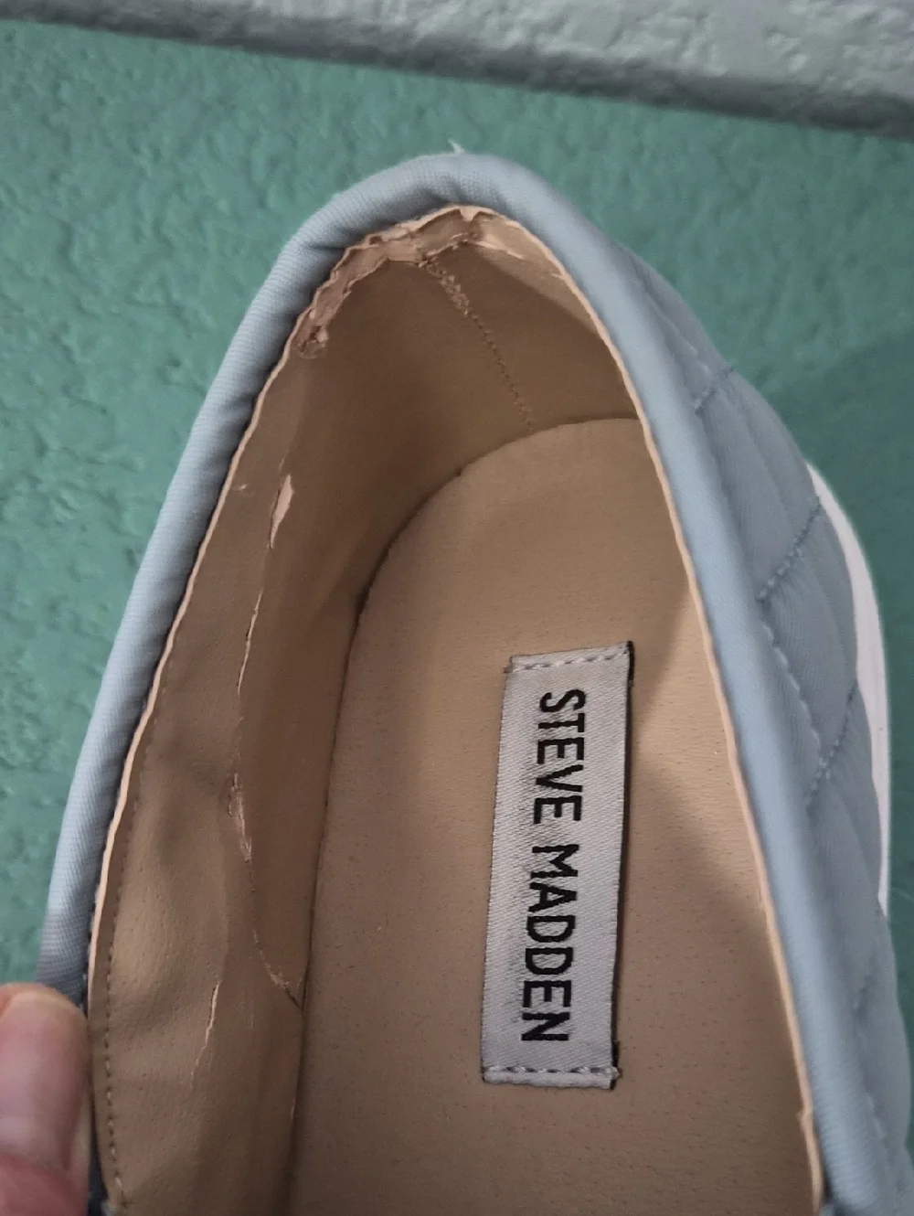 Steve Madden Ecentric-Q Quilted Slip On Sneakers 8.5M Slate Blue Preppy Sporty